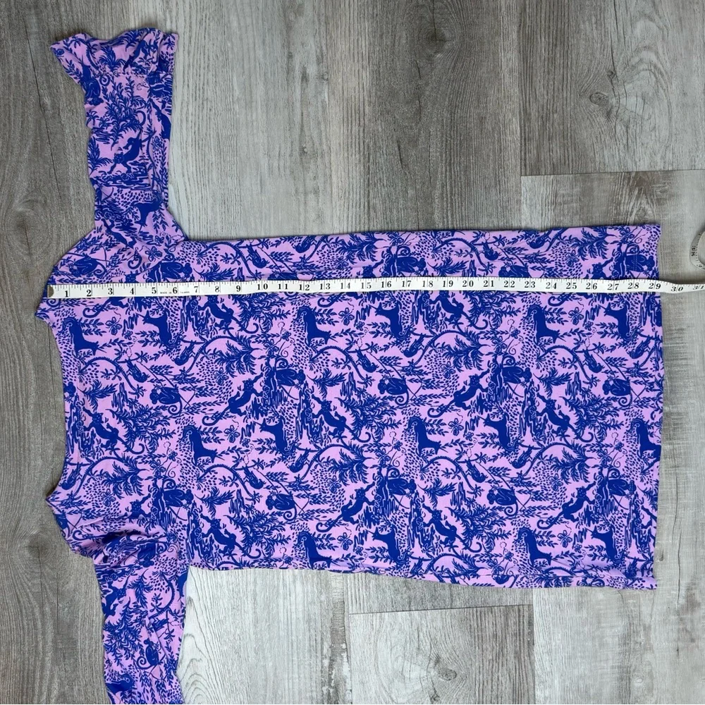 Lilly Pulitzer Girls UPF 50+ Mini Ruffled Sophie Dress XL (12/14) Lilac Safari